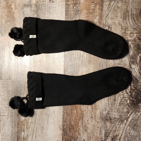 UGG Other - UGG house or boot socks one size black with Pom Pom
